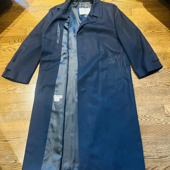 🧥 Aquascutum Men’s Navy Blue Long Coat 🧥 - Picture 4 of 9